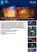 ESO — Orionův krb: ESO zveřejnila nový pohled na mlhovinu Plamínek — Photo Release eso2201cs