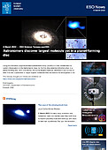ESO — Astrônomas descobrem a maior molécula encontrada até hoje num disco de formação planetária — Science Release eso2205pt-br