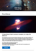 ESO — Unique shape of star’s explosion revealed just a day after detection — Press Release eso2520