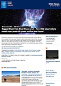 ESO Science Release eso1247nl-be - Zwart gat stoot recordhoeveelheid materie uit — Nieuwe ESO-waarnemingen tonen krachtigste quasar-materiestroom ooit
