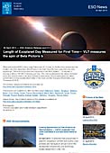 ESO Science Release eso1414fi - Kaikkien aikojen ensimmäinen eksoplaneetan päivän pituuden mittaus — VLT mittasi planeetan Beta Pictoris b pyörimisen