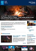 ESO — El turbulento nacimiento de un quásar — Science Release eso1602es