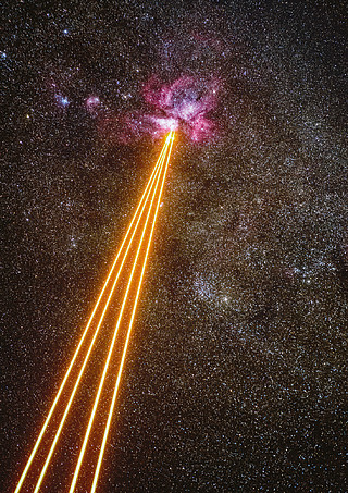 Postcard 2017: Carina Nebula Lasers
