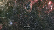 Infrared/visible cross-fade of the VISTA Tarantula Nebula image