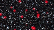 Schwenk über ferne sternbildende Galaxien im frühen Universum