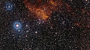 Zoom na direção do enxame estelar NGC 3572