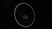Vue d'artiste du système d'anneaux autour de l'astéroïde Chariklo 