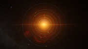 Animacja planet na orbitach wokół TRAPPIST-1
