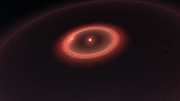 Ilustración de los cinturones de polvo que rodean a Próxima Centauri