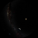 Fulldome artist’s view of bright spots on Ceres imaged by the Dawn spacecraft