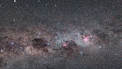 Zoom na direção do enxame estelar colorido NGC 3532