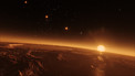 Vista da superfície do planeta TRAPPIST-1b