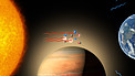 Radiação estelar a passar através da atmosfera de WASP-19b