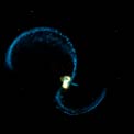 Fulldome simulation of colliding galaxies