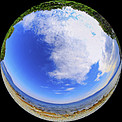 Fulldome footage on the sea shore