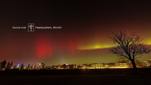 Aurora over ESO Headquarters in Germany