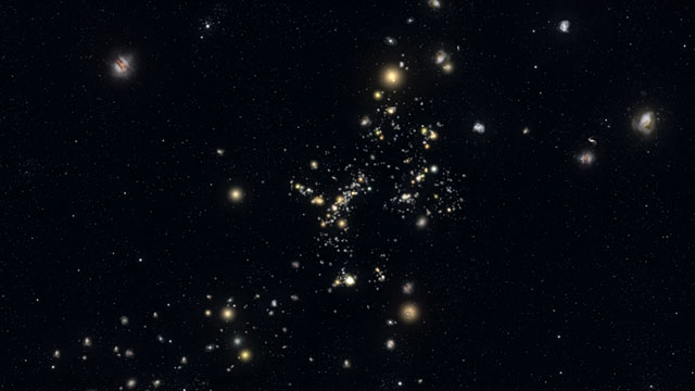 Galaxy structure seven billion light-years away