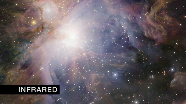 Infrared/visible crossfade of the Orion Nebula