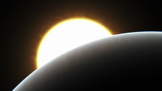 Planet with superstorm (artist's impression)