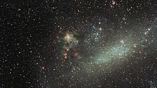 Zooming in on the VISTA view of the Tarantula Nebula