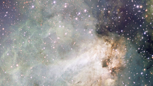 Paneo a través de la región de formación estelar Messier 17 tomada por el VST