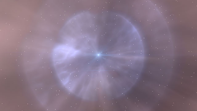 Impressão artística da evolução de uma estrela binária quente de elevada massa
