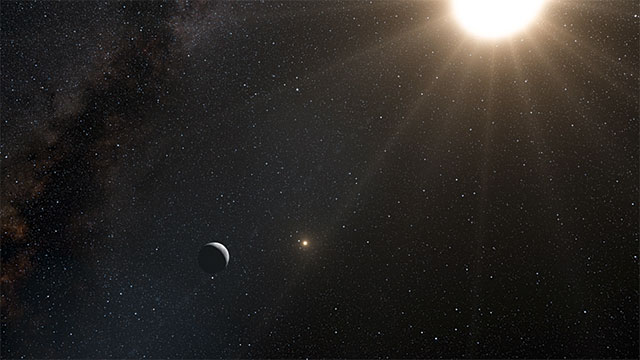 Flyg genom stjärnsystemet Alfa Centauri 