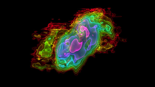 Imagem a três dimensões das correntes de gás ejectadas pela NGC 253
