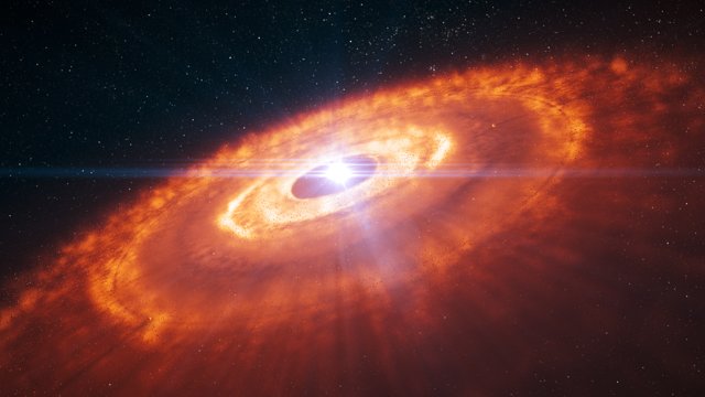 Představa prachového disku kolem mladé hvězdy