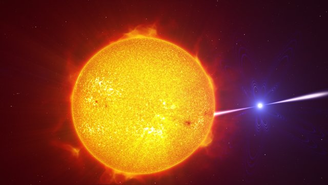 Animation des exotischen Doppelsternsystems AR Scorpii