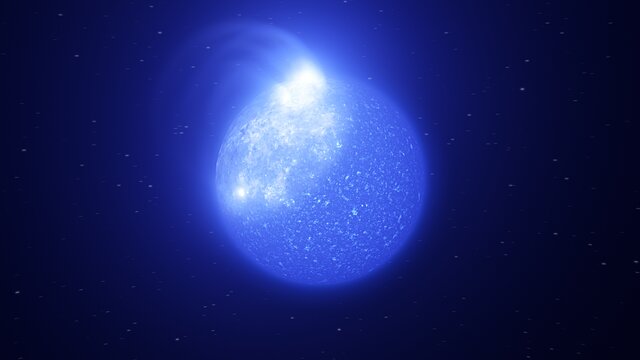Animation eines Sterns mit einem riesigen magnetischen Fleck