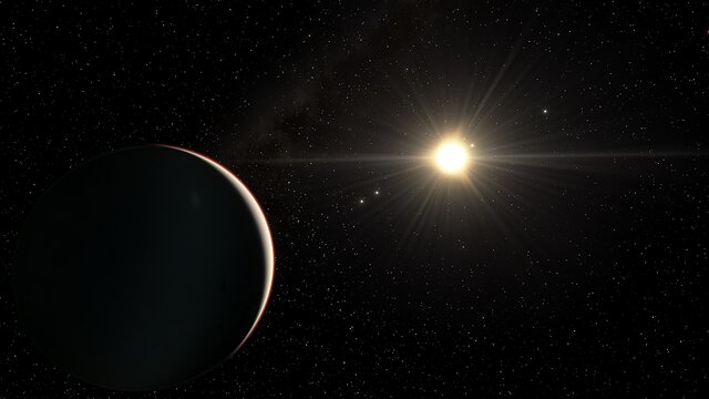 Animated artist’s impression of the six-exoplanet system