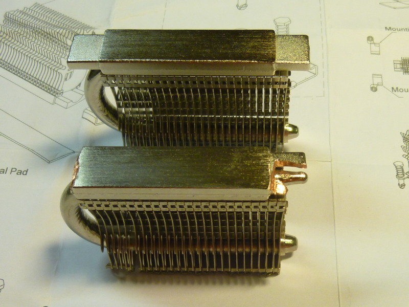 The HR-09 Type 4 MOSFET Heatsink bottom modified and its unmodified back-up