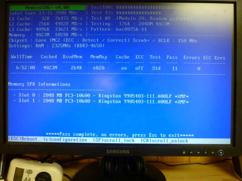 Memtest86+ screendump: CPU @ 3.92GHz (BCLK=150MHz, DRAM clock multiplier: 10), Memory Bandwidth: 10598 MB/s